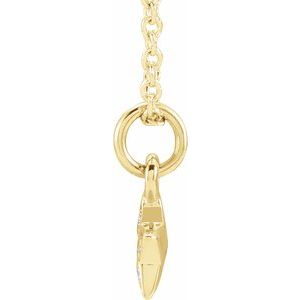 14K Yellow Gold Round 1Mm H+ I1 .03 Ctw Natural Diamond Petite Youth Star Necklace, Length: 15 In
