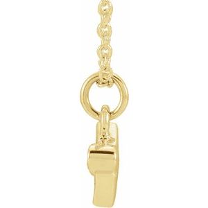 14K Yellow Gold Round 1Mm H+ I1 .025 Ctw Natural Diamond Petite Airplane Necklace, Length: 18 In