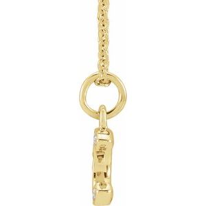 14K Yellow Or White Gold 0.85 Mm 0.04 Ctw 16-18 In Polished Round Natural Diamond Petite Initial Necklace