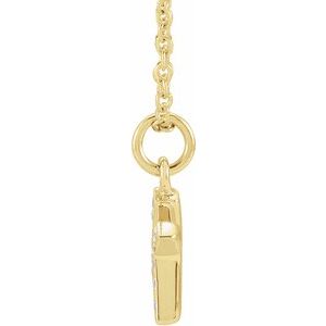 14K Yellow Or White Gold 0.85 Mm 0.045 Ctw 16-18 In Polished Round Natural Diamond Petite Initial Necklace
