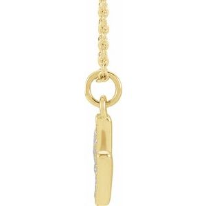 14K Yellow Or White Gold 0.95 Mm 0.06 Ctw 16-18 In Polished Round Natural Diamond Petite Initial Necklace