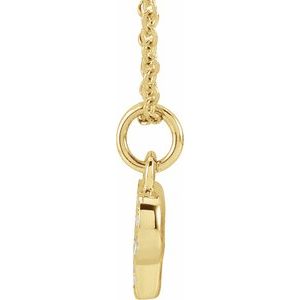14K Yellow Or White Gold 0.85 Mm 0.04 Ctw 16-18 In Polished Round Natural Diamond Petite Initial Necklace