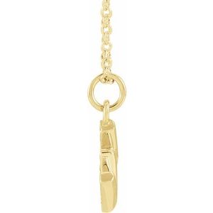 14K Yellow Gold Initial W Round .9 Mm H+ I1 .06 Ctw Natural Diamond Petite Initial Necklace, Length: 18 In
