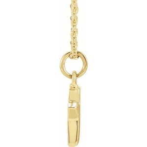 14K Yellow Or White Gold 0.85 Mm 0.04 Ctw 16-18 In Polished Round Natural Diamond Petite Initial Necklace
