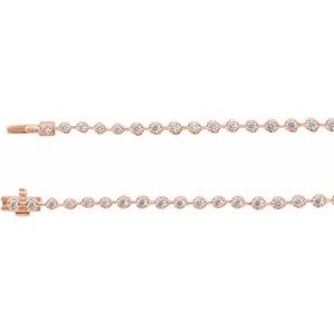 14K Rose Gold Round G-H Si 6 3/4 Ctw Lab-Grown Diamond Line Necklace, Length: 16 In