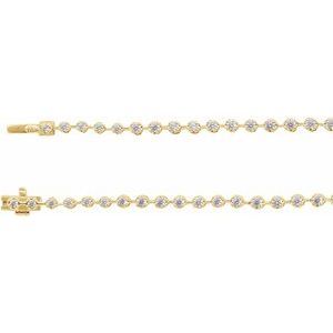 14K Yellow Gold Round G-H Si 6 3/4 Ctw Lab-Grown Diamond Line Necklace, Length: 16 In