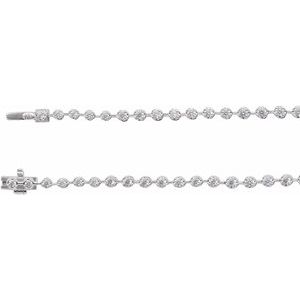 14K White Gold Round G-H Si 6 3/4 Ctw Lab-Grown Diamond Line Necklace, Length: 16 In