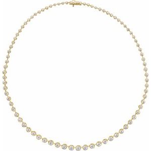 14K Yellow Gold Round G-H Si 6 3/4 Ctw Lab-Grown Diamond Line Necklace, Length: 16 In
