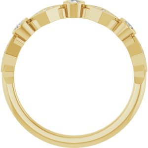 14K Yellow Gold Natural Diamond Round 2 Mm Natural Diamond Polished 1/8 Ctw Natural Diamond Anniversary Band Size 7