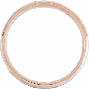 14K Yellow Or White Or Rose Gold 6 mm Stepped-Edge Comfort-Fit Half Round Band