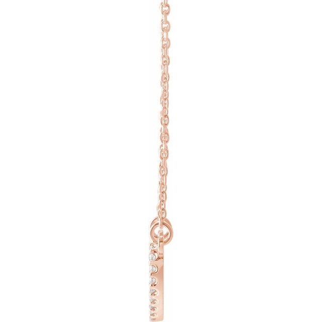 14K Rose Gold 9.7 X 8.5 Mm 16 In Polished 1/8 Ctw Natural Diamond Heart Necklace