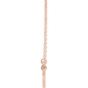 14K Rose Gold Round 1.5 Mm  Natural Ruby Engravable Heart Necklace, Length: 18 In