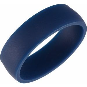 Navy Silicone 7 Mm Dome Comfort Fit Band