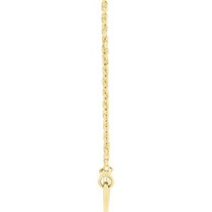 14K Yellow Gold 15 X 11 Mm 18 In Polished East/West Heart With Pierced Cross Necklace