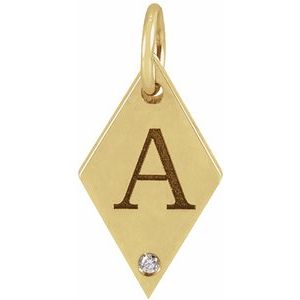 14K Yellow Gold Round 1Mm G-H I1 .005 Ctw Natural Diamond Rhombus Necklace