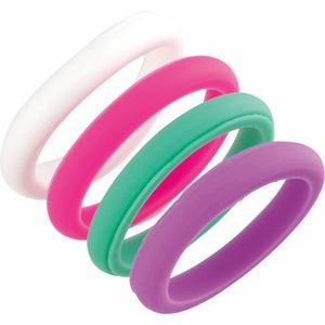 Pastel-Colored Silicone 2.5 Mm Comfort-Fit 3 Stackable Bands Size 6
