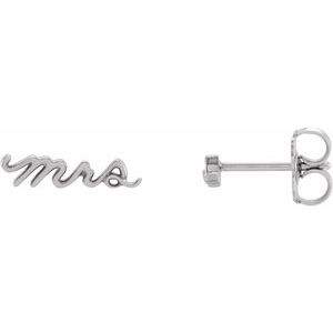 Sterling Silver 12 X 2.81 Mm Pair Friction Back Included Polished Mrs Stud Earrings