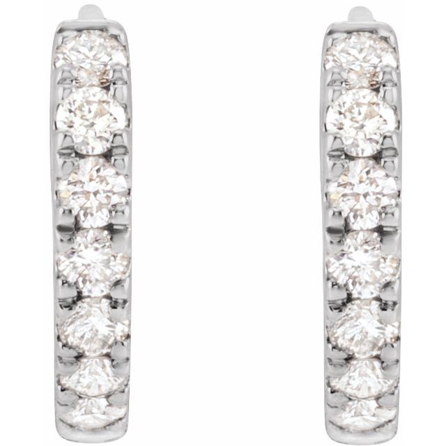 14K Yellow Or White Gold Round Si1-Si2, Gh Hinged Polished Lab-Grown Diamond Hoop Earrings