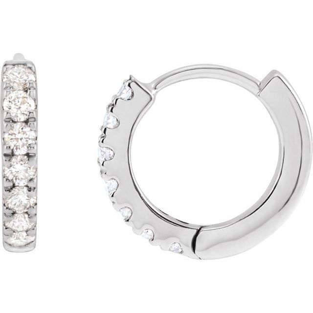 14K Yellow Or White Gold Round Si1-Si2, Gh Hinged Polished Lab-Grown Diamond Hoop Earrings