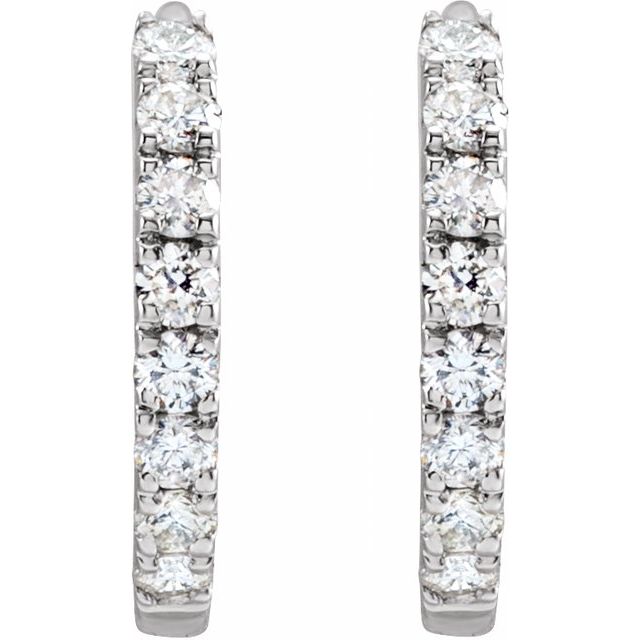 14K Yellow Or White Gold Round Si1-Si2, Gh Hinged Polished Lab-Grown Diamond Hoop Earrings