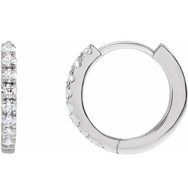 14K Yellow Or White Gold Round Si1-Si2, Gh Hinged Polished Lab-Grown Diamond Hoop Earrings