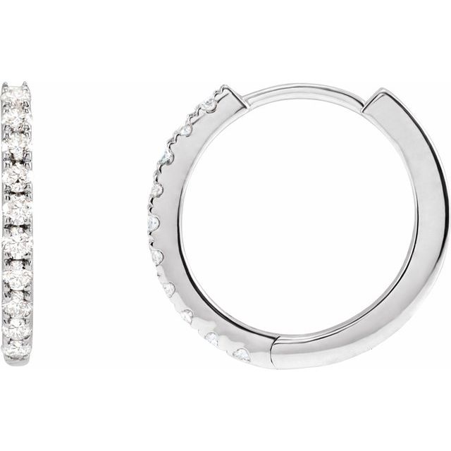 14K Yellow Or White Gold Round Si1-Si2, Gh Hinged Polished Lab-Grown Diamond Hoop Earrings