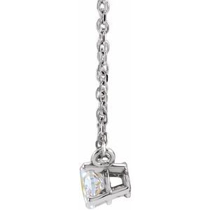 14K White Gold Oval 5 X 3.5Mm Gh Si1-Si2 1/4 Ctw Lab-Grown Diamond Solitaire Necklace, Length: 18 In