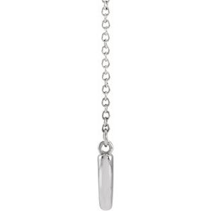 14K White Gold 9.6 X 5.7 Mm 18 In Polished Curved Bar Necklace
