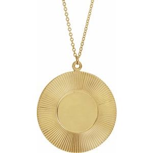 14K Yellow Gold 31.82 X 25.69 Mm 20 In Polished Sunburst Necklace