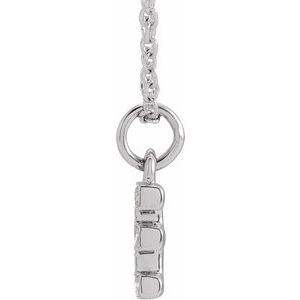 14K Yellow Or White Gold 0.85 Mm 0.04 Ctw 16-18 In Polished Round Natural Diamond Petite Initial Necklace