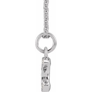 14K Yellow Or White Gold 0.85 Mm 0.04 Ctw 16-18 In Polished Round Natural Diamond Petite Initial Necklace