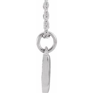 14K White Gold Round G-H I1 .05 Ctw Natural Diamond Petite Music Note Necklace, Length: 18 In