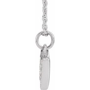 14K Yellow Or White Or Rose Gold 1.1 Mm 0.05 Ctw 16-18 In Polished Round Natural Diamond Petite Initial Necklace