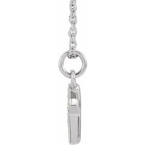 14K Yellow Or White Gold 0.85 Mm 0.045 Ctw 16-18 In Polished Round Natural Diamond Petite Initial Necklace