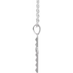 Sterling Silver 27.22 X 14.29 Mm 20 In Polished Pyramid Inspired Cross Necklace
