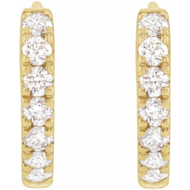 14K Yellow Or White Gold Round Si1-Si2, Gh Hinged Polished Lab-Grown Diamond Hoop Earrings