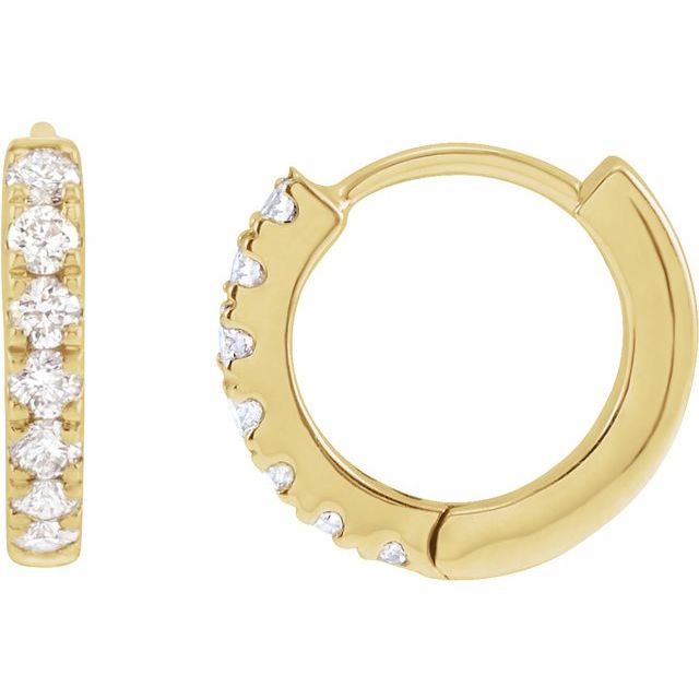 14K Yellow Or White Gold Round Si1-Si2, Gh Hinged Polished Lab-Grown Diamond Hoop Earrings
