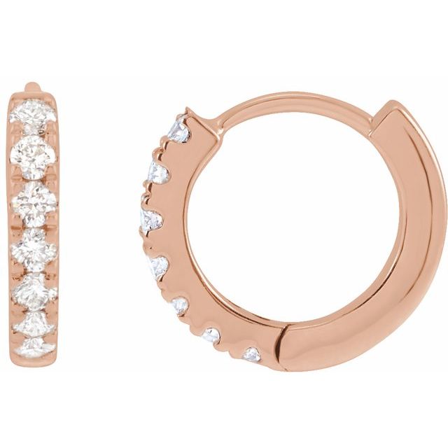 14K Yellow Or White Gold Round Si1-Si2, Gh Hinged Polished Lab-Grown Diamond Hoop Earrings