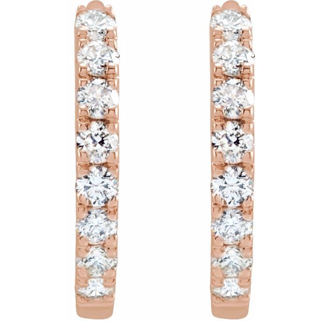 14K Yellow Or White Gold Round Si1-Si2, Gh Hinged Polished Lab-Grown Diamond Hoop Earrings