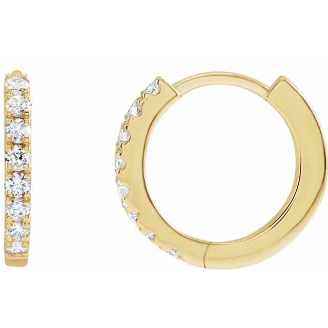 14K Yellow Or White Gold Round Si1-Si2, Gh Hinged Polished Lab-Grown Diamond Hoop Earrings