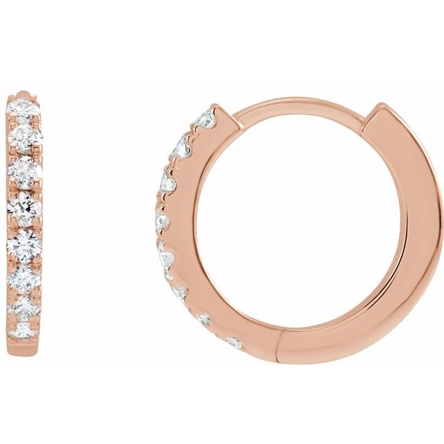 14K Yellow Or White Gold Round Si1-Si2, Gh Hinged Polished Lab-Grown Diamond Hoop Earrings
