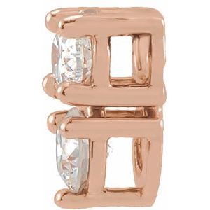 14K Rose Gold Oval 4 X 3Mm Ghi Si2-Si3 1/4 Ctw Natural Diamond Pendant Slide