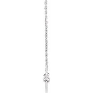 Sterling Silver 15 X 11 Mm 18 In Polished East/West Heart With Pierced Cross Necklace