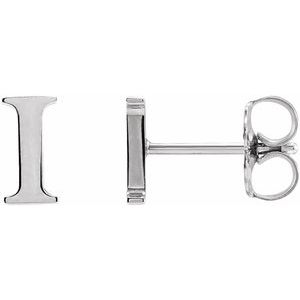 14K White Gold Single Roman Numeral I Earring