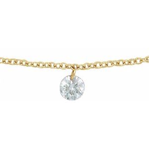 14K Yellow Gold Round 3.5Mm G-H I1 1/6 Ct Natural Diamond Solitaire Adjustable Necklace, Length: 18 In