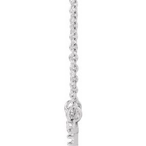 14K White Gold Round 19.5 X 10.8 Mm 1Mm G-H Si1-Si2 1/10 Ctw Lab-Grown Diamond Sideways Cross Necklace, Length: 18 In