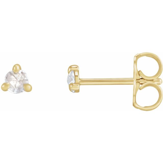 14K Yellow Or White Or Rose Gold Round Vs/Si1, Ghi Friction Back 3-Prong Polished Natural Diamond Claw-Prong Rose-Cut Earrings
