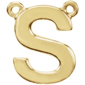 18K Yellow Gold Initial S Polished Necklace Center