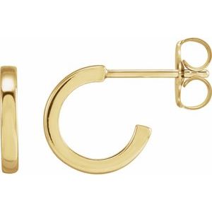 14K Yellow Gold Pair 10Mm Hoop Earrings, Length: 10 Mm, Thickness: 1.5 Mm