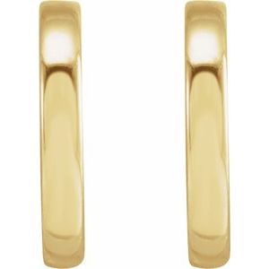 14K Yellow Gold Pair 10Mm Hoop Earrings, Length: 10 Mm, Thickness: 1.5 Mm